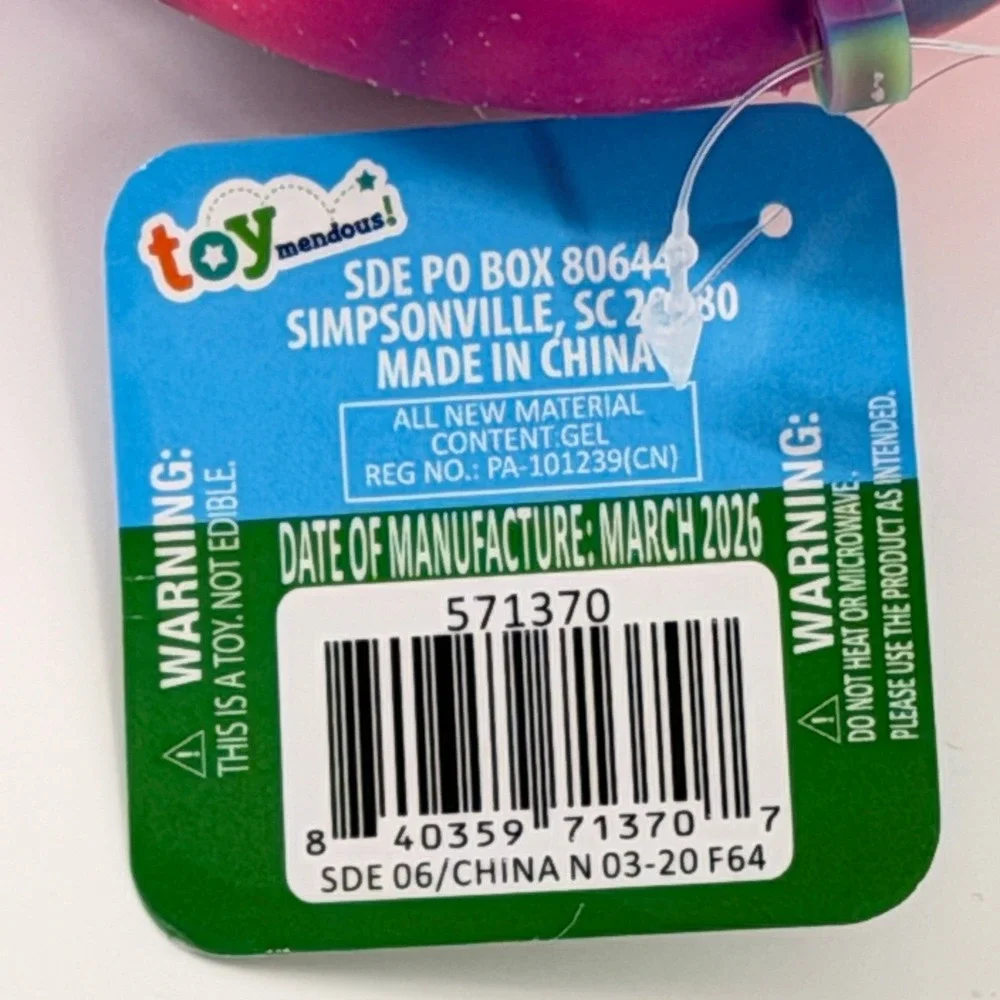 Toymendous Squeeezy Rubber Duck Kids‎ OS Pink Blue Yellow Marble Sensory Toy NWT